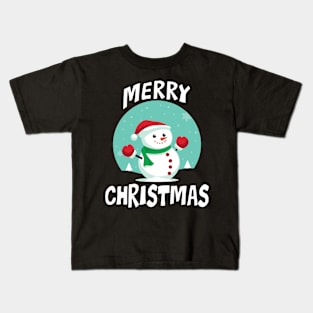 'Merry Christmas Snowman ' Funny Christmas Snowman Kids T-Shirt